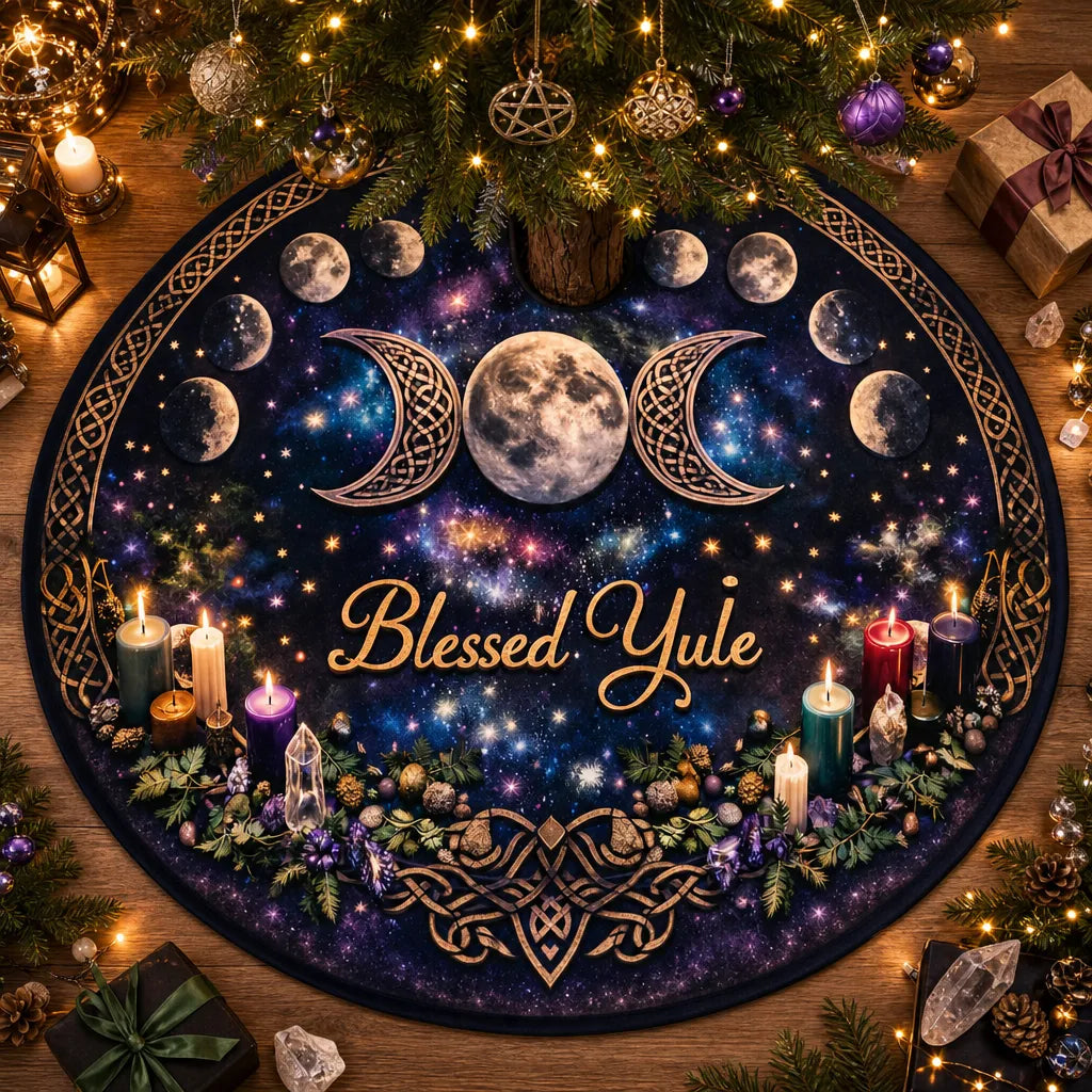 Moon Phases Yule Tree Skirt – Pagan Witchy Gothic Decor_mockup_2.webp