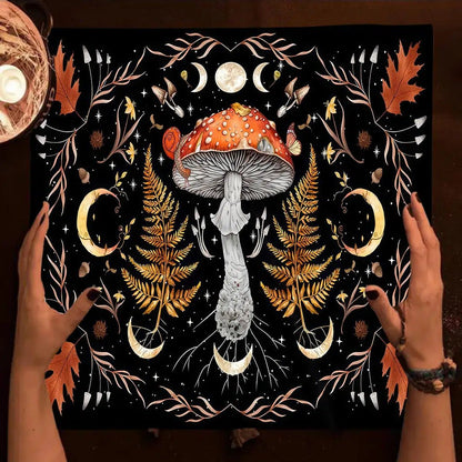 Moon Phases and Witchy Snake Tarot Card Tablecloth Wicca Altar Cloths Witchcraft Divination Tarot Table Cloth-MoonChildWorld