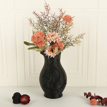 Moon Rabbit Relief Vase Gothic Resin Tabletop Flower Container-MoonChildWorld
