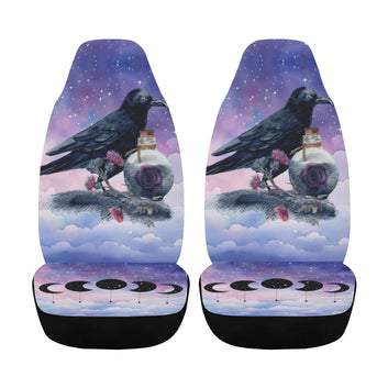 Moon Raven Witchy Car Seat Cover-MoonChildWorld