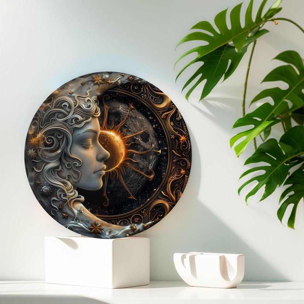 Moon Sun Metal Sign Wicca Pagan Home Decor-MoonChildWorld