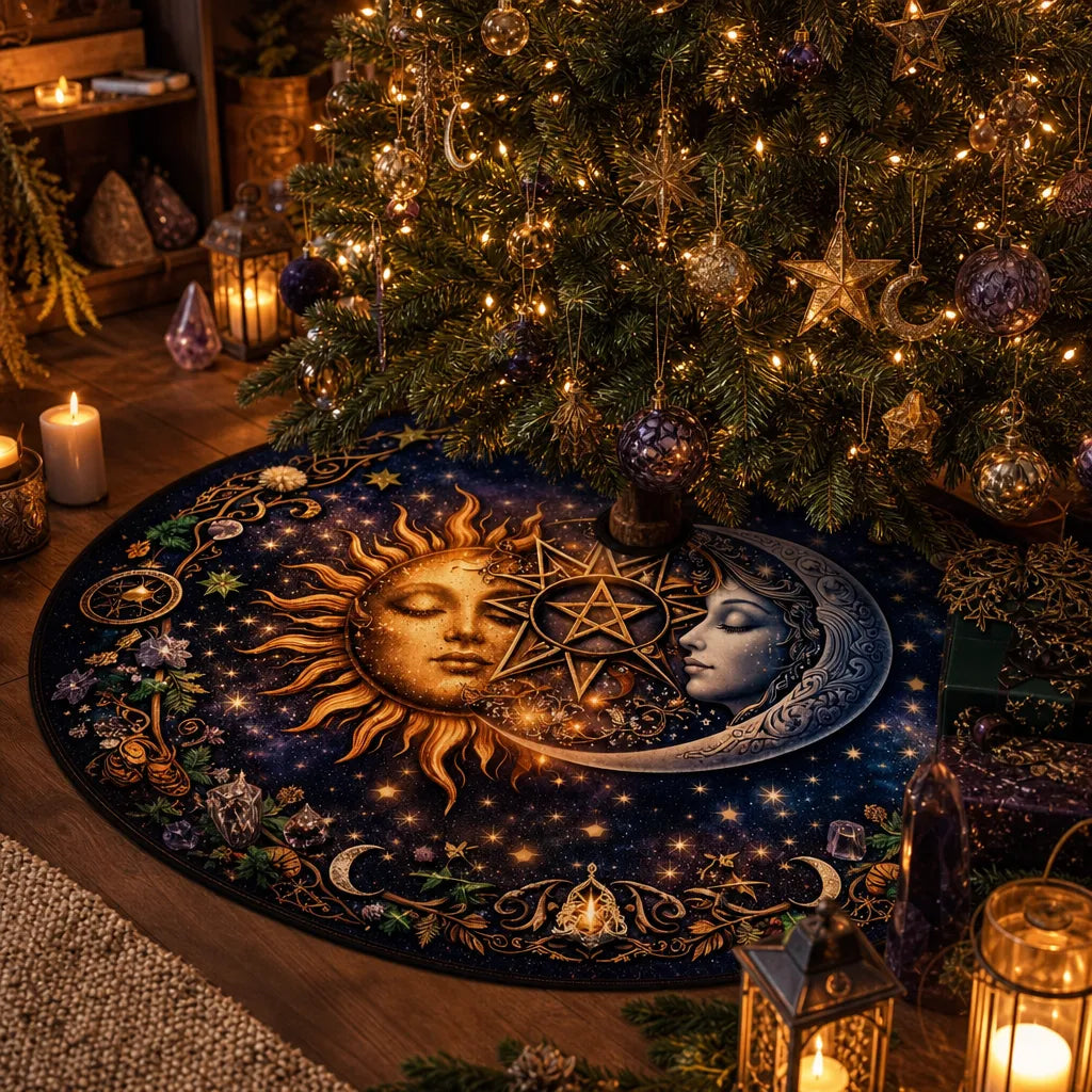 Moon Sun Yule Tree Skirt – Pagan Witch Gothic Decor_mockup_3.webp