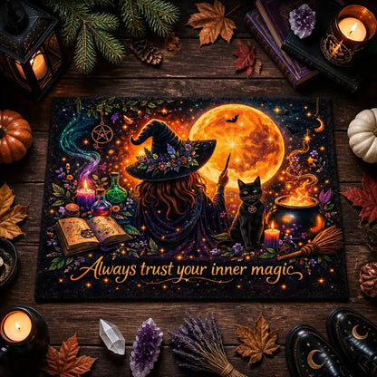 Moon Witch & Black Cat Doormat – Spooky Witchy Halloween Welcome Mat for Gothic Entryway_mockup_3.webp