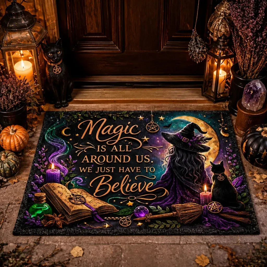 Moon Witch & Black Cat Doormat – Wicca Welcome Mat for Mystical Entryway_mockup_1.webp