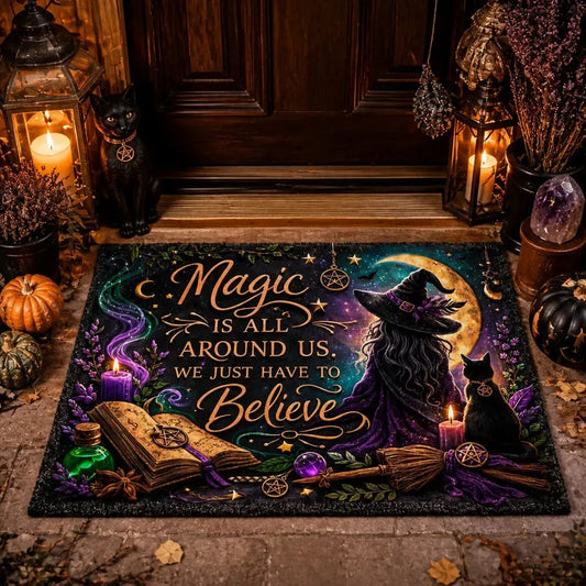 Moon Witch & Black Cat Doormat – Wicca Welcome Mat for Mystical Entryway_mockup_1.webp