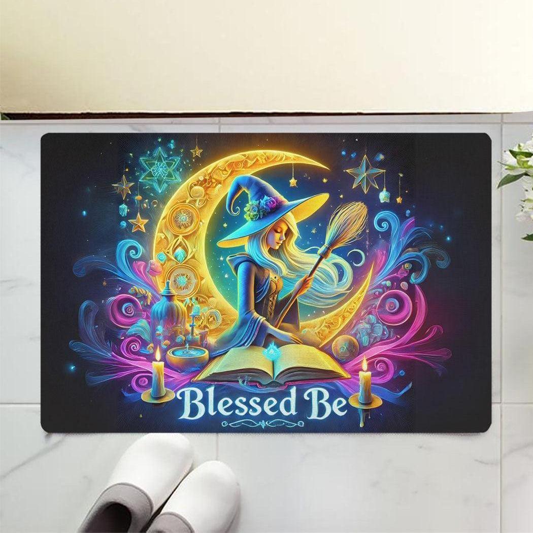 Moon Witch Doormat Blessed Be Wicca Doormat for Pagan Decor-MoonChildWorld
