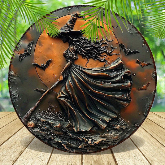 Moon Witch Gothic Metal Sign Halloween Home Decor-MoonChildWorld