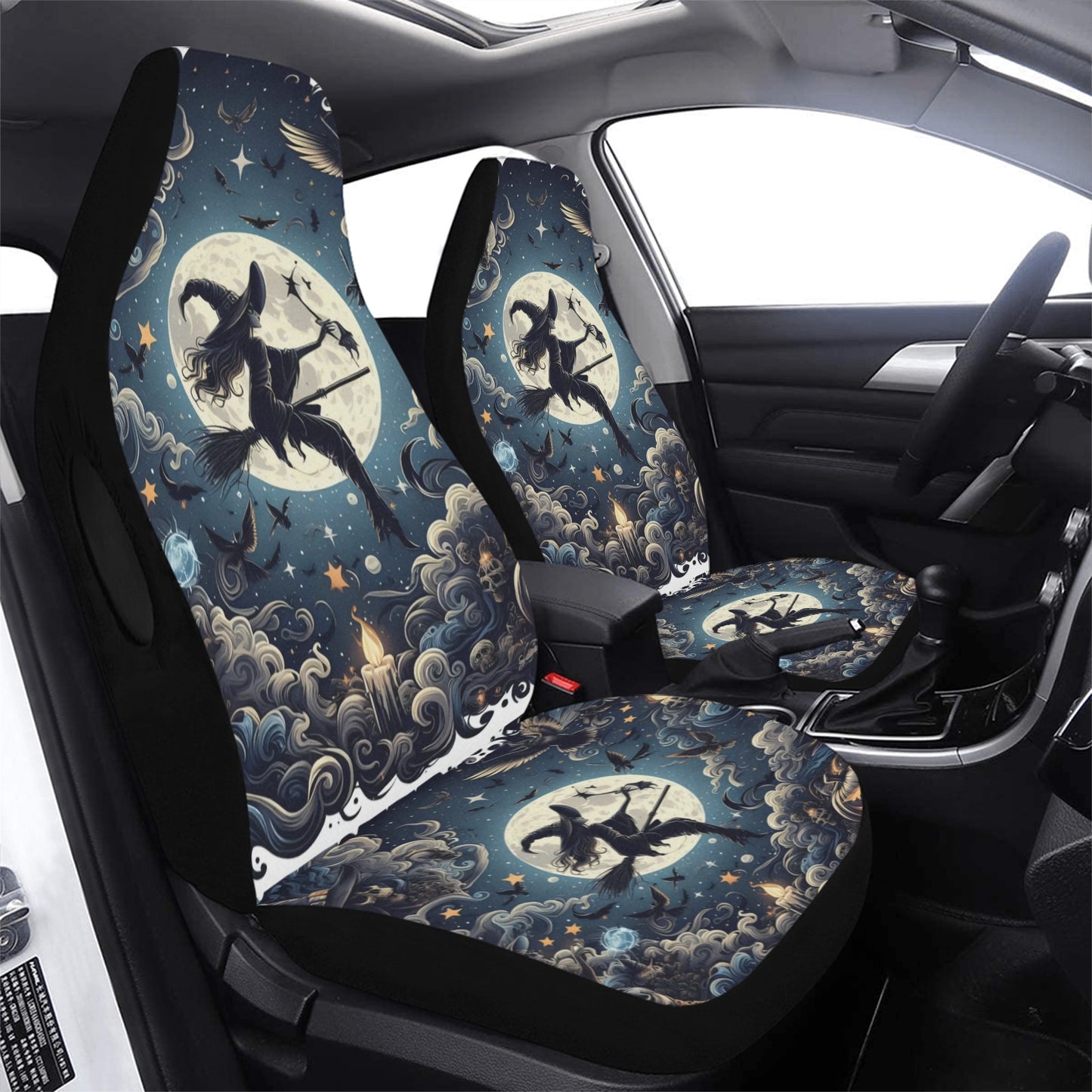 Moon Witch Halloween Car Seat Cover-MoonChildWorld