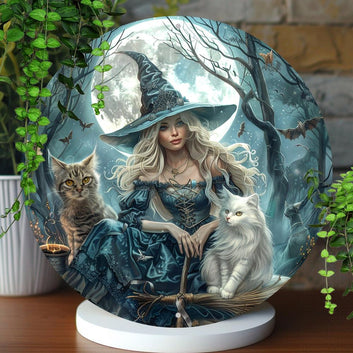 Moon Witch Wall Art Mystic Metal Sign For Halloween Witchy Wall Decor-MoonChildWorld