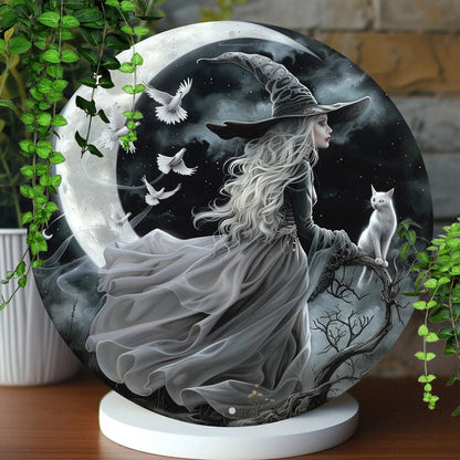 Moon Witch Wall Art Mystic Metal Sign For Halloween Witchy Wall Decor-MoonChildWorld