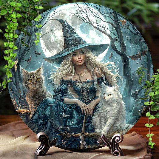 Moon Witch Wall Art Mystic Metal Sign For Halloween Witchy Wall Decor-MoonChildWorld
