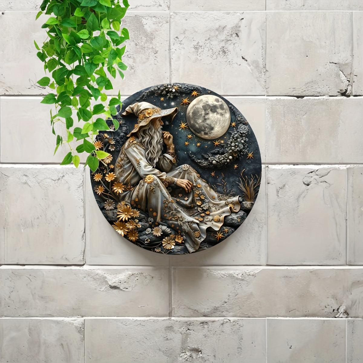 Moon Wizard Metal Sign Mystic Witch Home Decor-MoonChildWorld