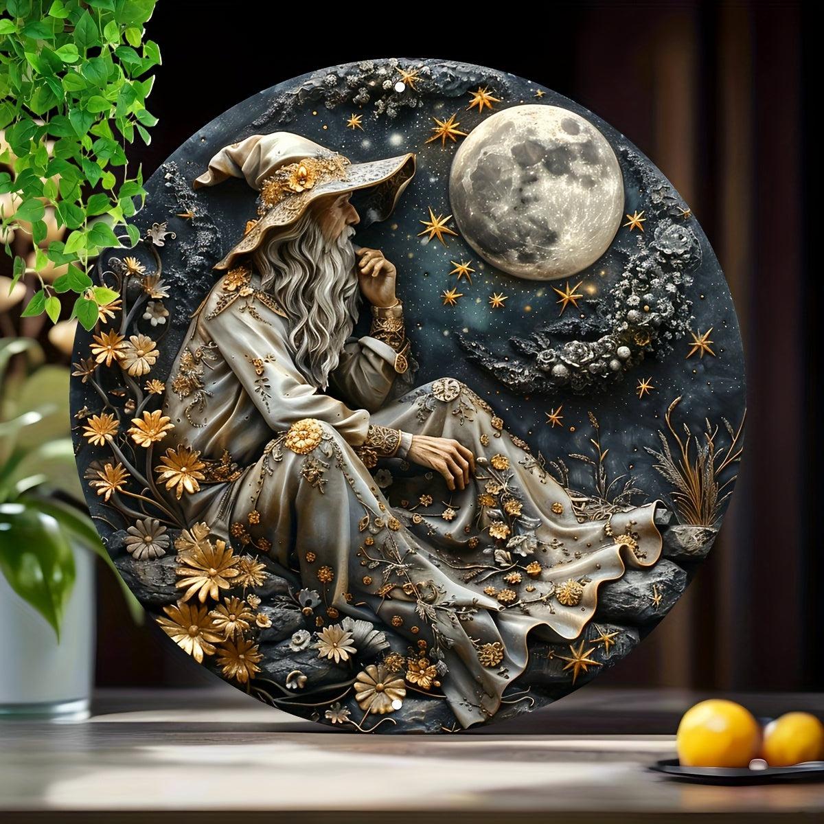 Moon Wizard Metal Sign Mystic Witch Home Decor-MoonChildWorld