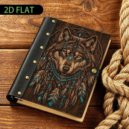 Moon Wolf Dreamcatcher Journal - pagan grimoire - MoonChildWorld