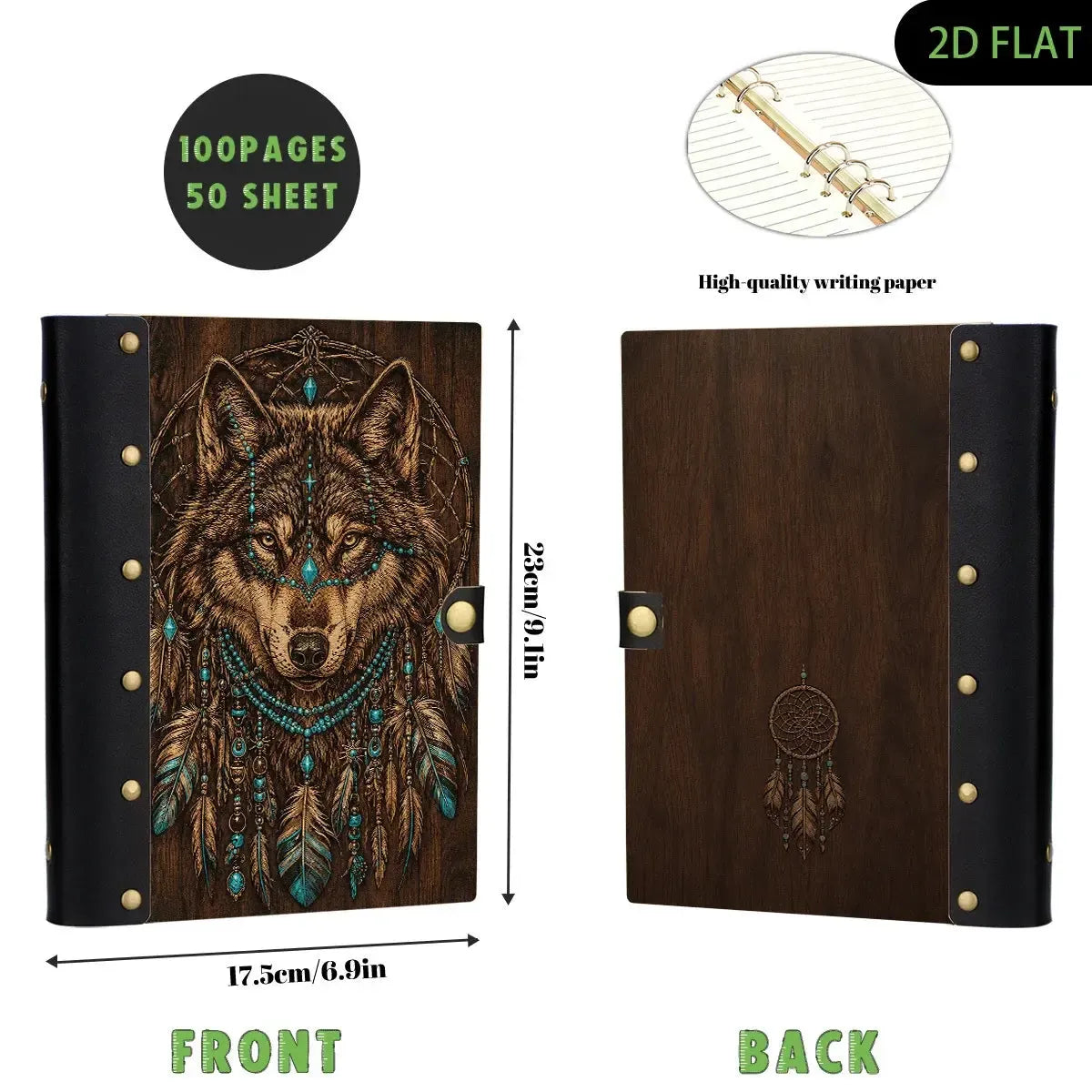 Moon Wolf Dreamcatcher Journal - Book of Shadows - MoonChildWorld
