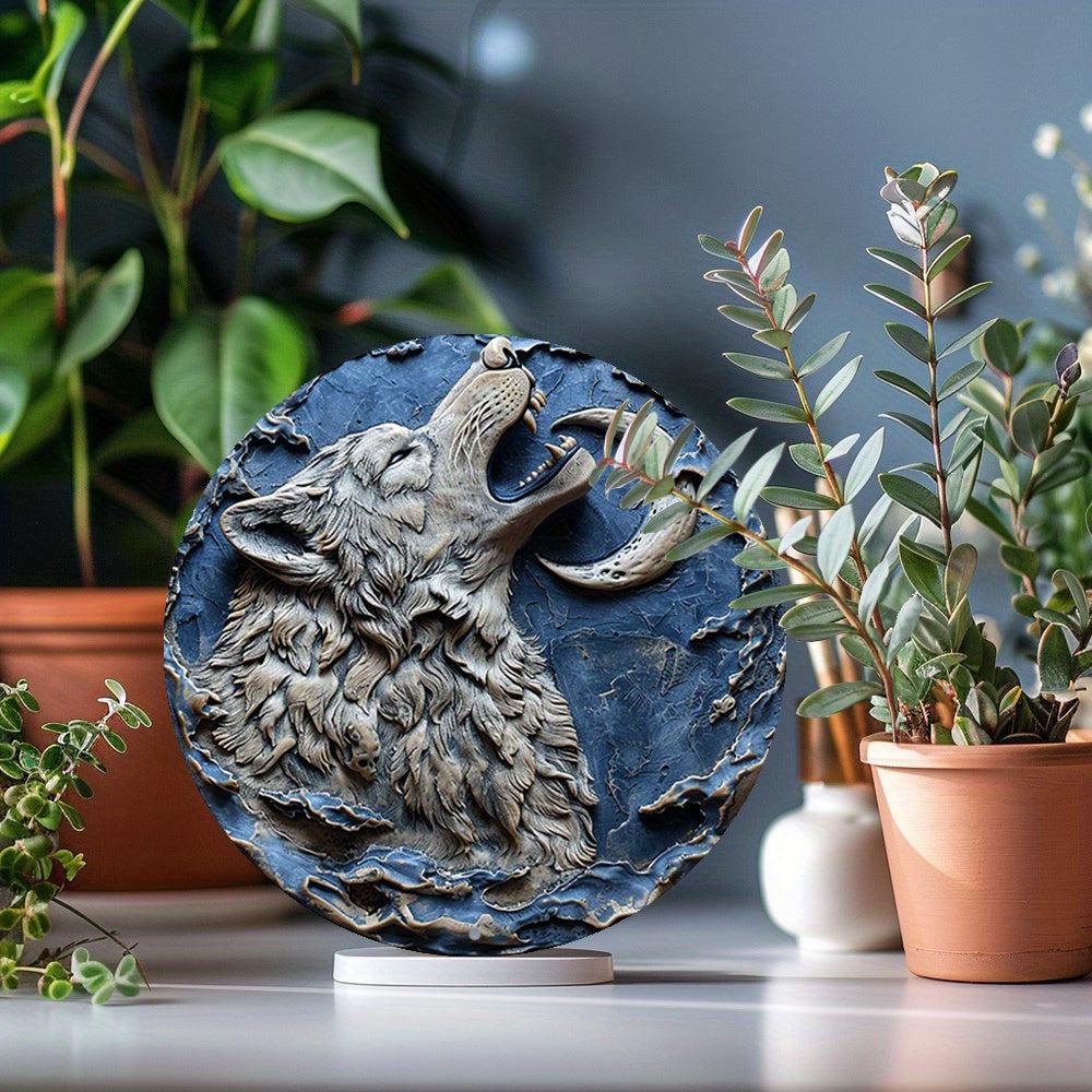 Moon Wolf Metal Sign Gothic Home Decor-MoonChildWorld