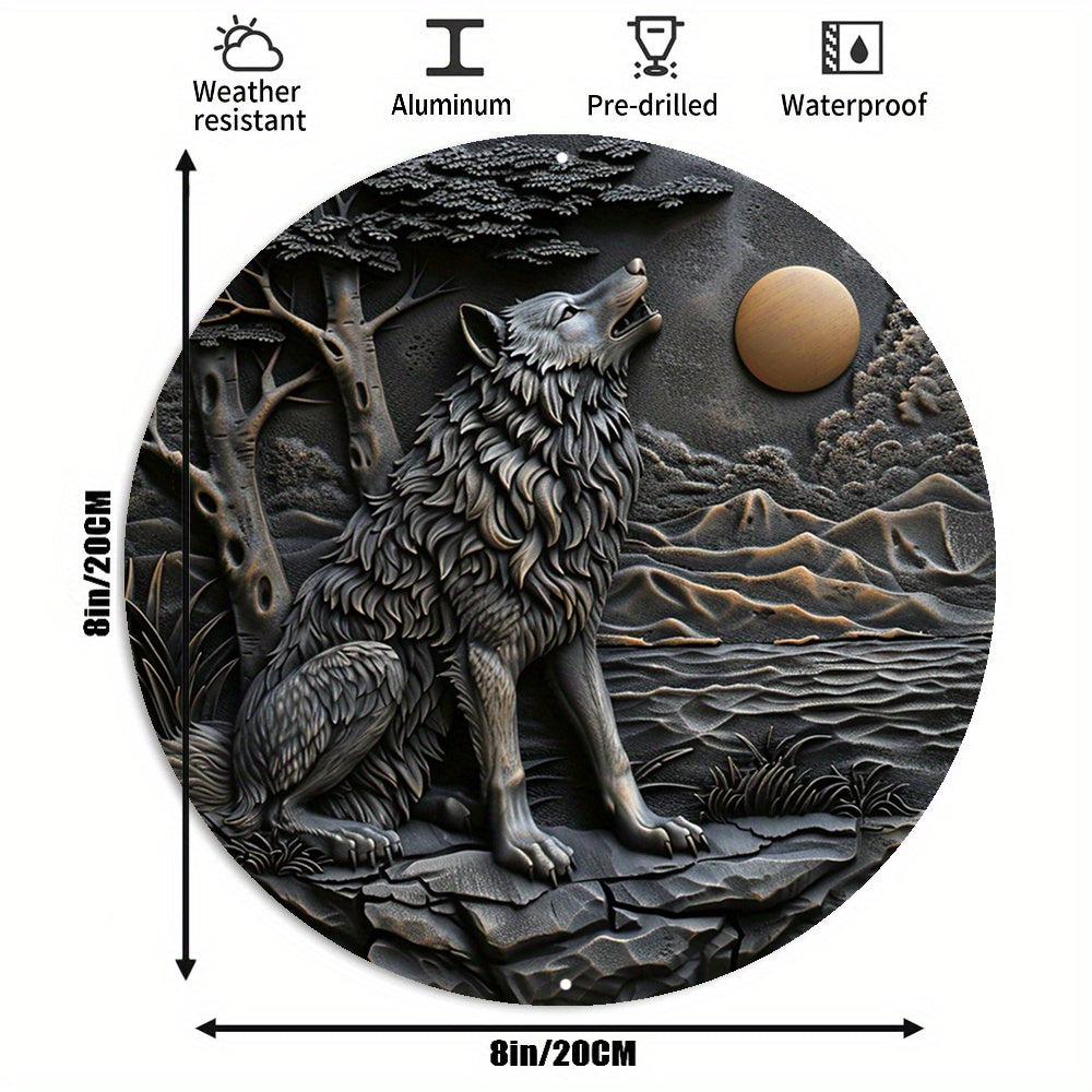 Moon Wolf Metal Sign Witchy Decor-MoonChildWorld