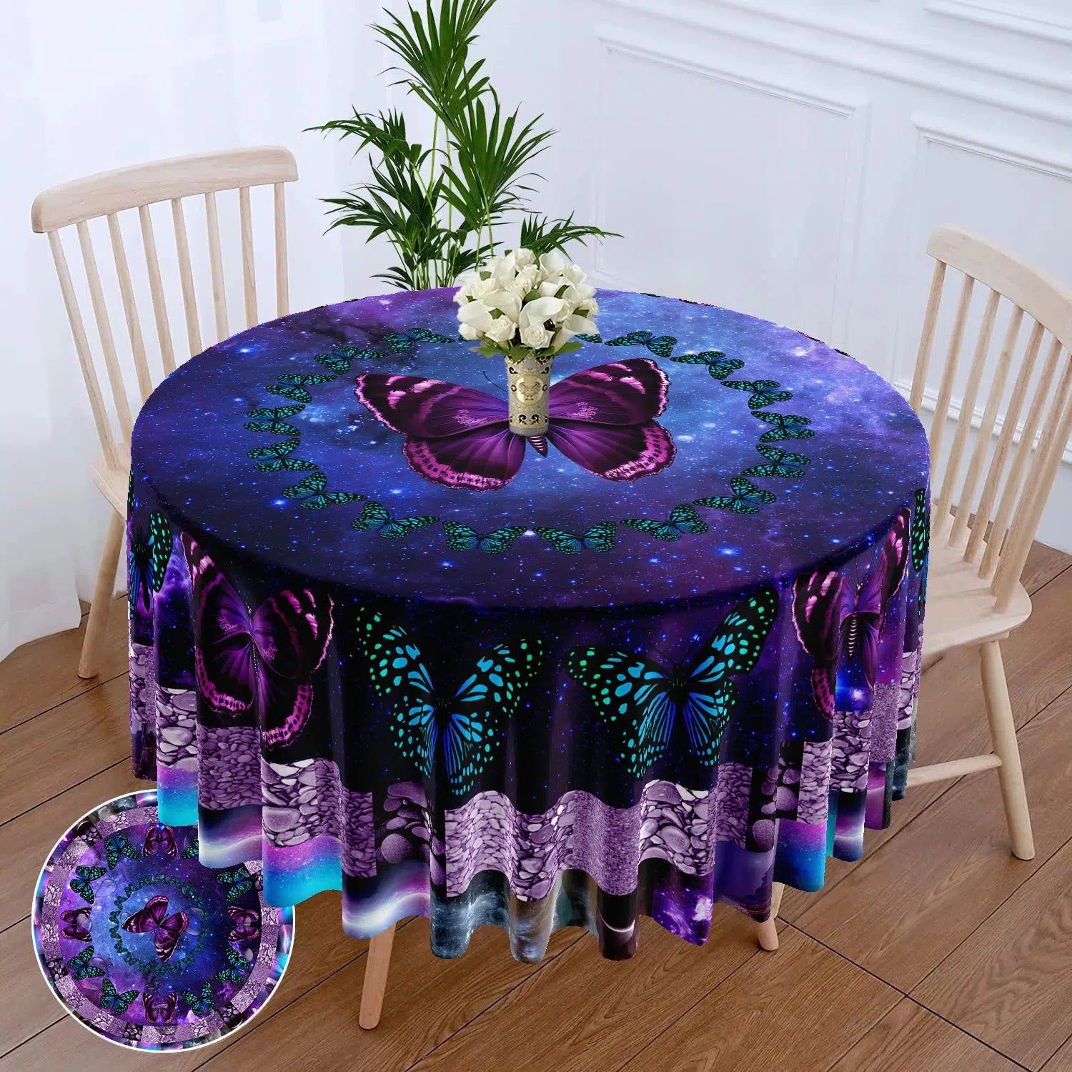 Moon phases Butterfly Witchy Table Cloth-MoonChildWorld