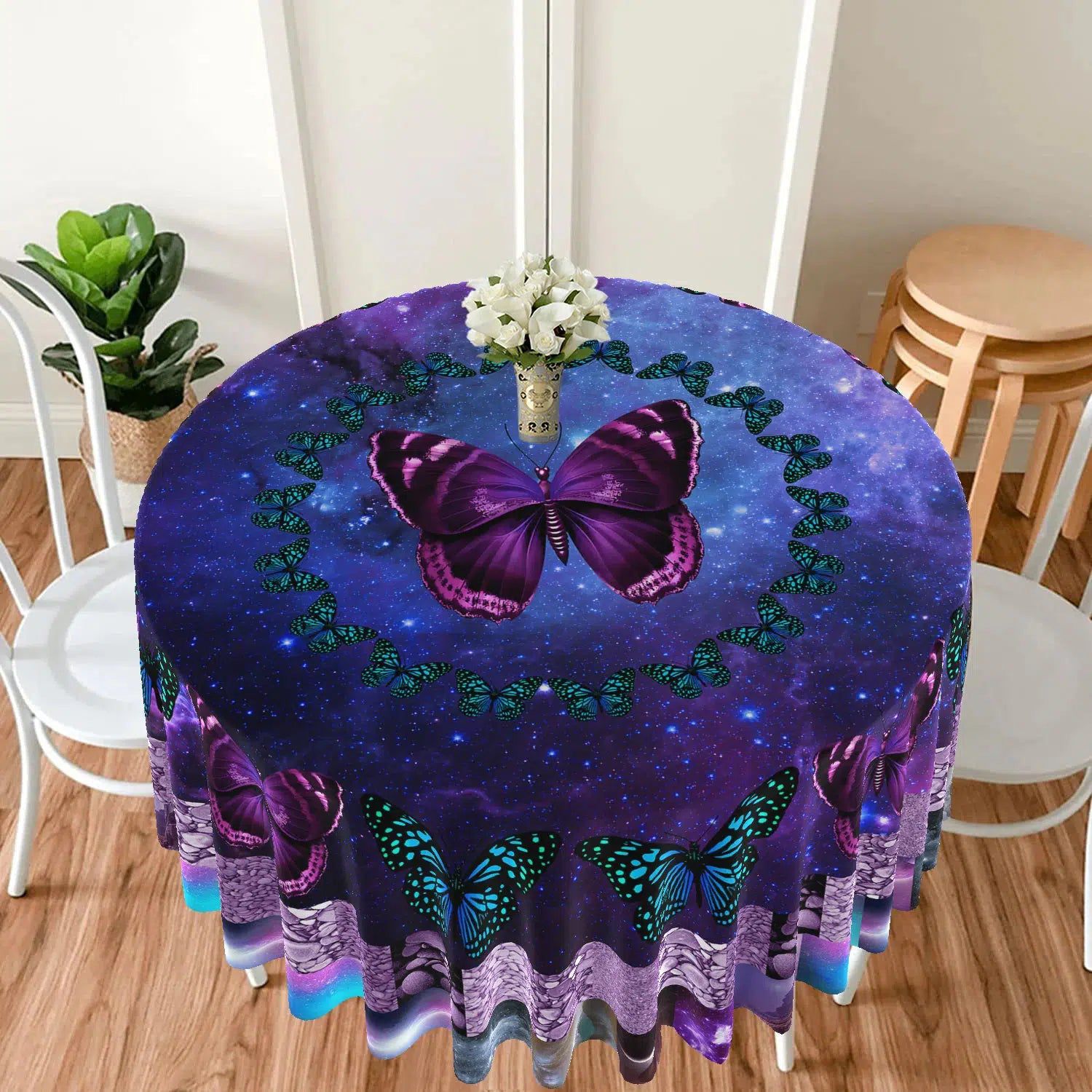 Moon phases Butterfly Witchy Table Cloth-MoonChildWorld