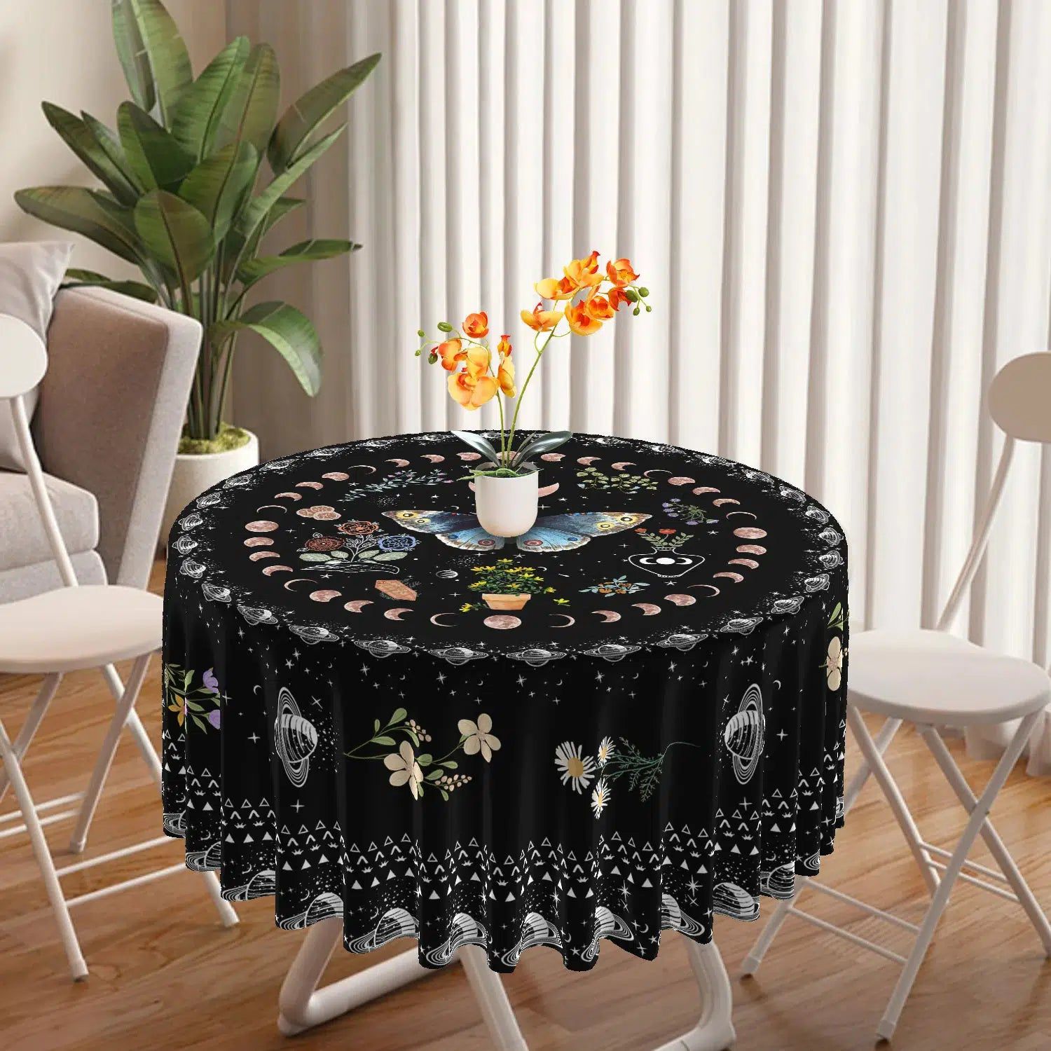 Moon phases Butterfly Witchy Table Cloth-MoonChildWorld