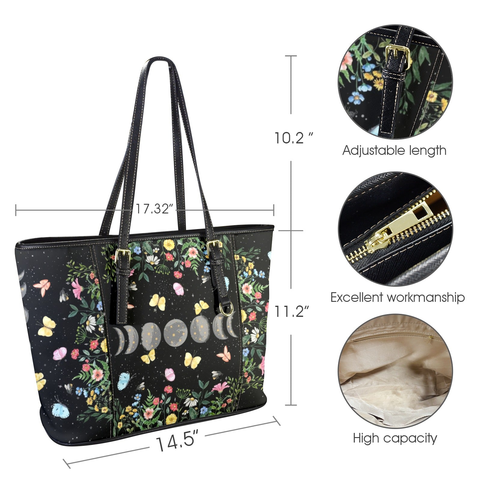 Moon phases Tote Bag-MoonChildWorld