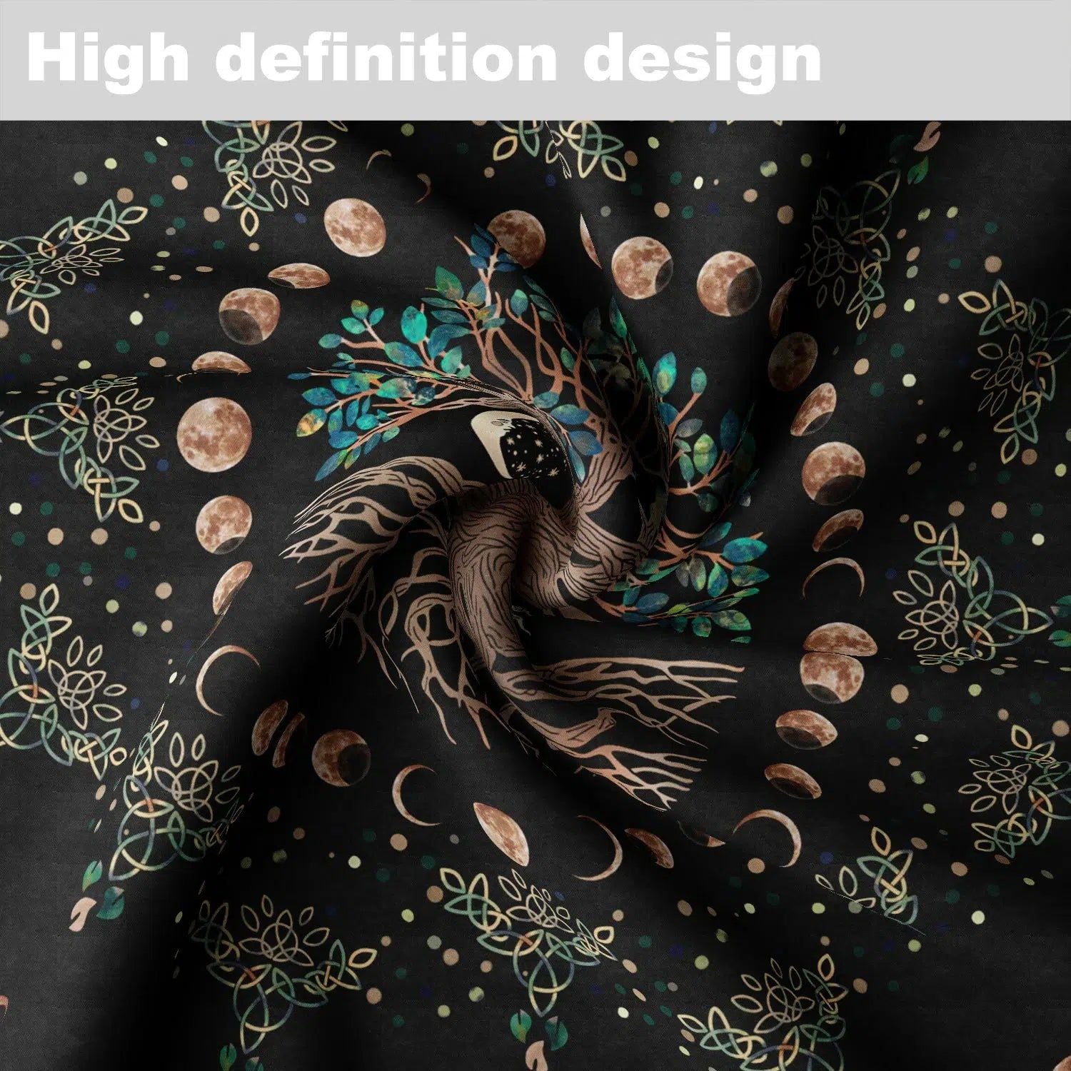 Moon phases Tree of life Round Table Cloth-MoonChildWorld