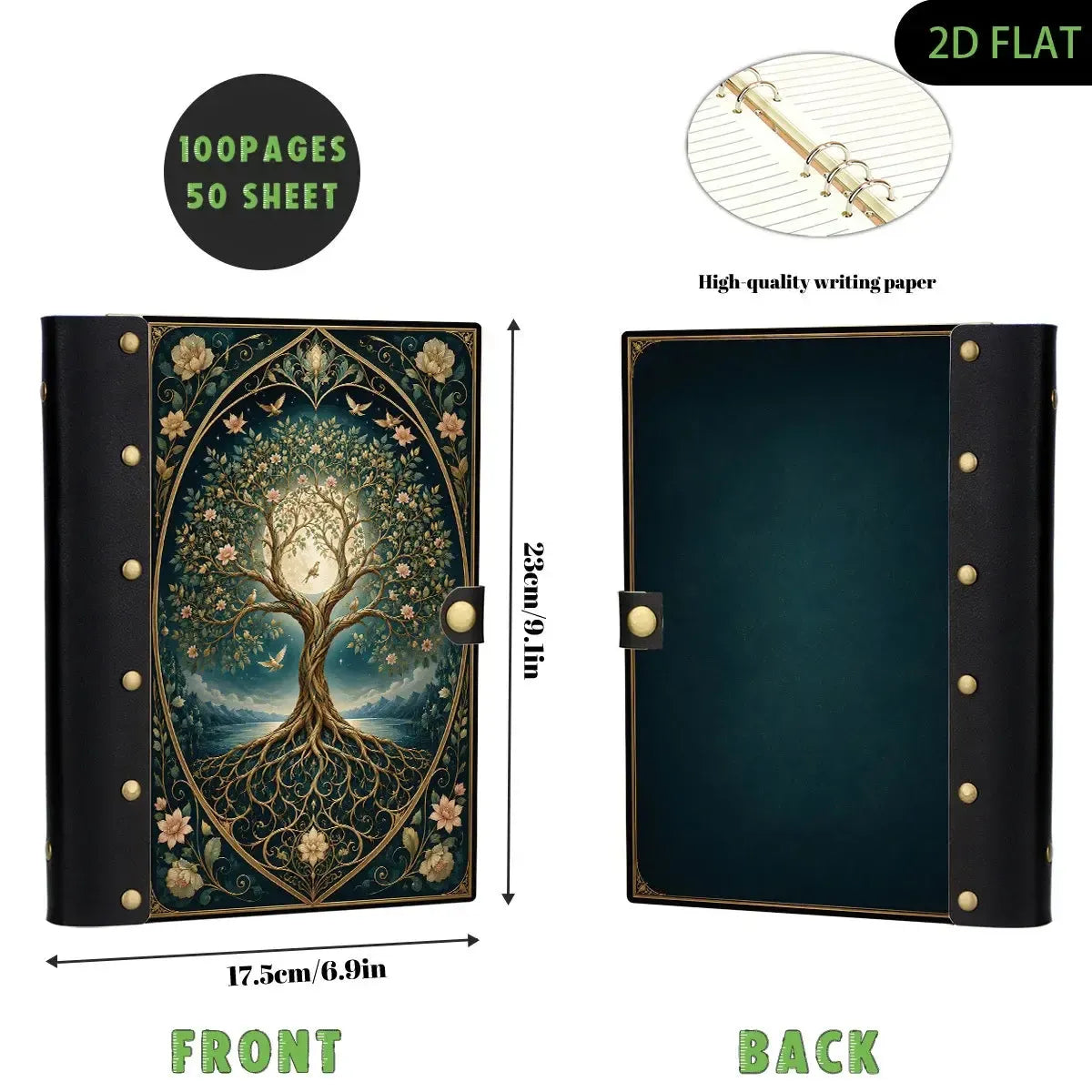 Moonlit Botanical Tree of Life Journal - druid journal - MoonChildWorld