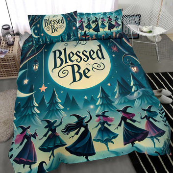 Moonlit Dancing Witches Bedding Set for Pagan Yule Decor-MoonChildWorld