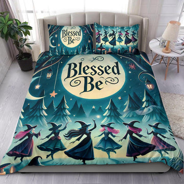Moonlit Dancing Witches Bedding Set for Pagan Yule Decor-MoonChildWorld