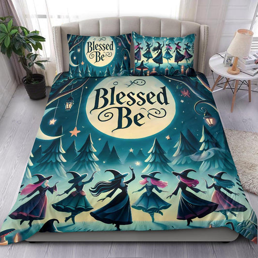 Moonlit Dancing Witches Bedding Set for Pagan Yule Decor-MoonChildWorld