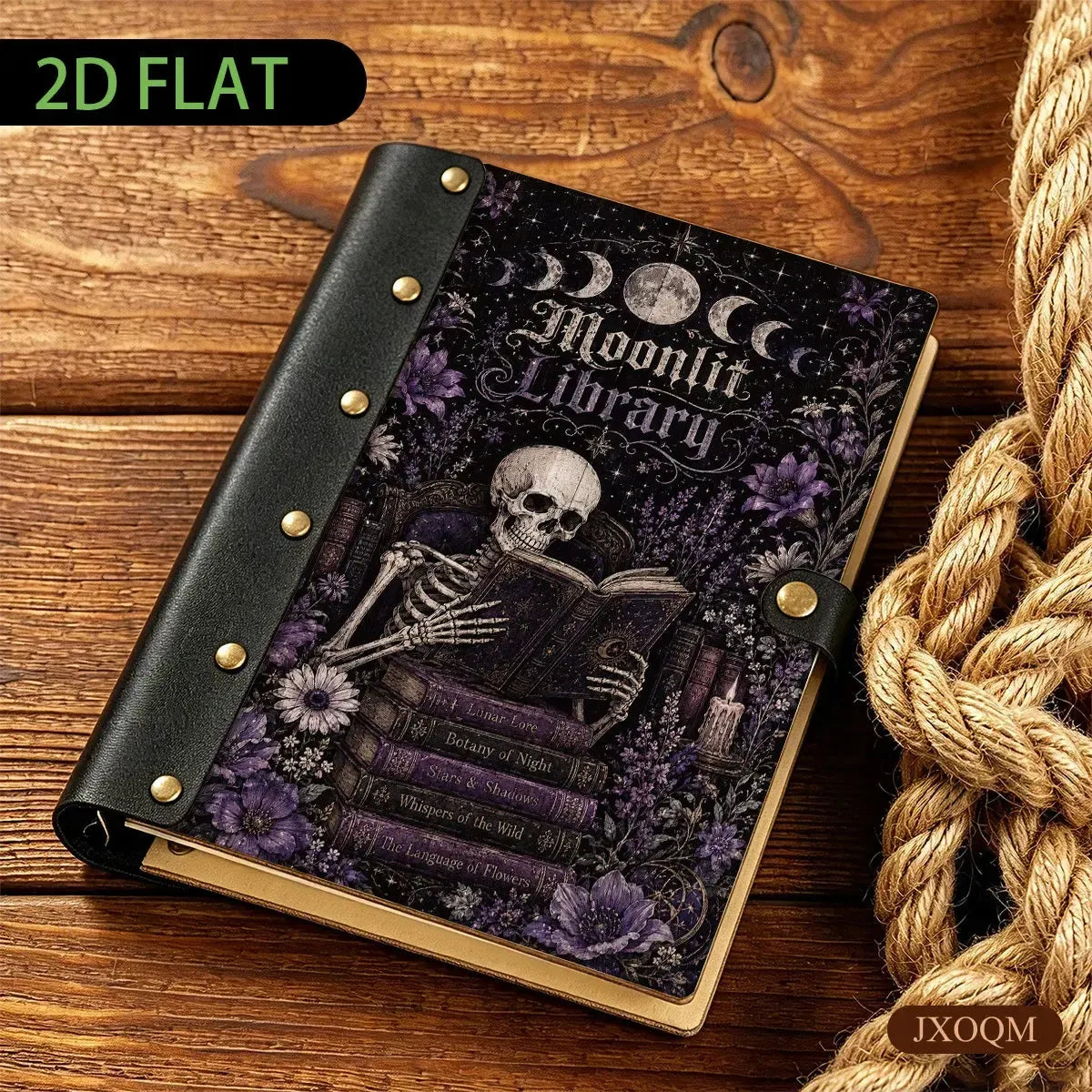 Moonlit Library Skeleton Journal - gothic journal - MoonChildWorld