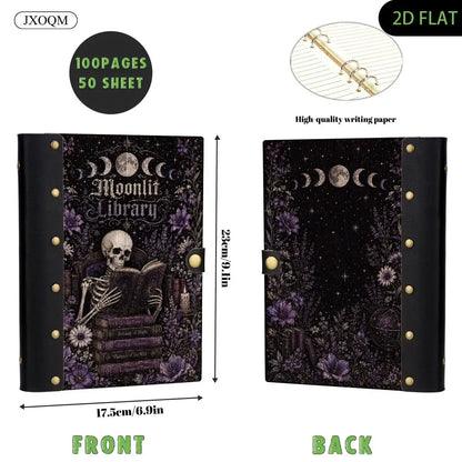 Moonlit Library Skeleton Journal - Book of Shadows - MoonChildWorld