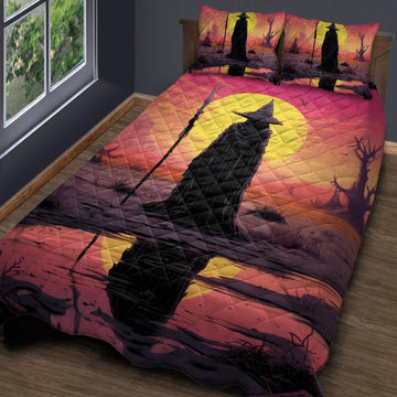 Moonlit Witch Gothic Quilt Bedding Set-MoonChildWorld