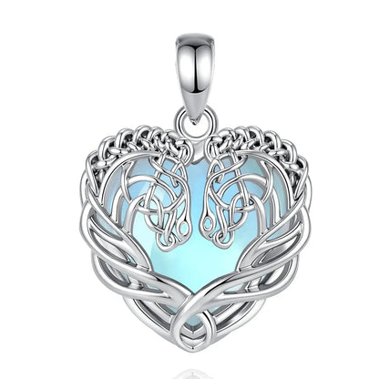 Moonstone Celtic Knot Horse Head Necklace Equestrian Pendant-MoonChildWorld