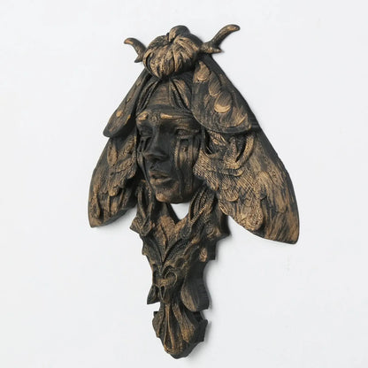 Moth Goddess Relief Wall Plaque Gothic Resin Wall Hanging Decor-MoonChildWorld