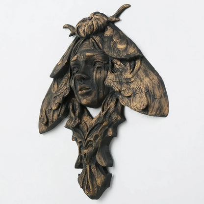 Moth Goddess Relief Wall Plaque Gothic Resin Wall Hanging Decor-MoonChildWorld