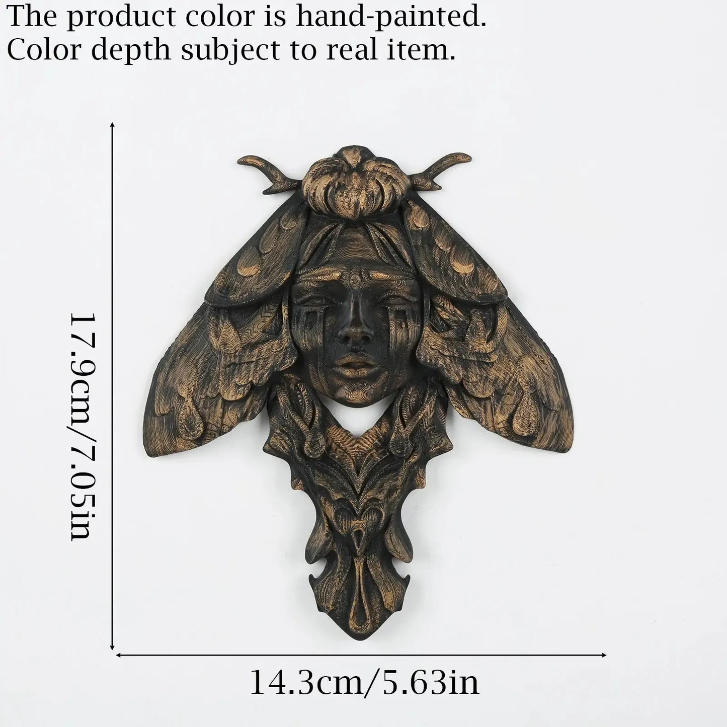 Moth Goddess Relief Wall Plaque Gothic Resin Wall Hanging Decor-MoonChildWorld