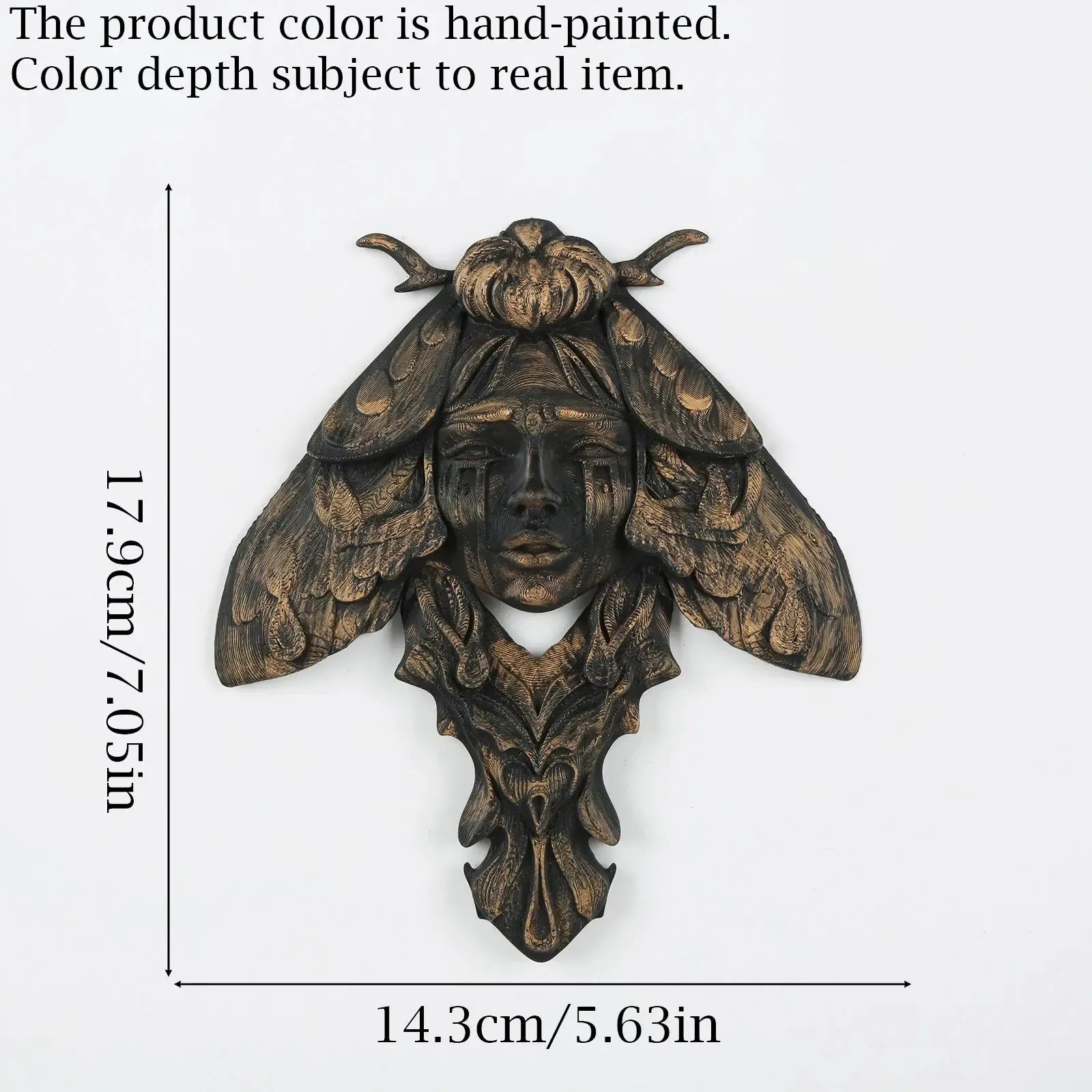 Moth Goddess Relief Wall Plaque Gothic Resin Wall Hanging Decor-MoonChildWorld