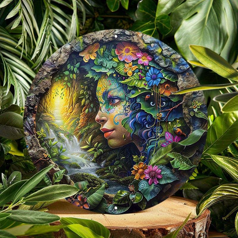 Mother Earth Gaia Goddess Pagan Metal Sign Wicca Beltane Home Decor-MoonChildWorld