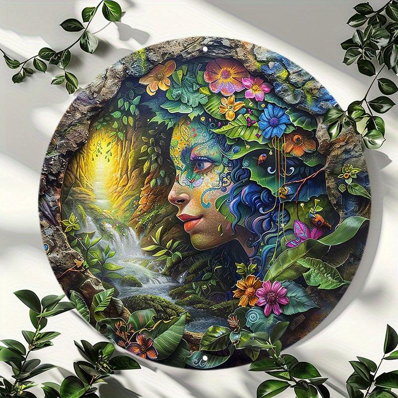 Mother Earth Gaia Goddess Pagan Metal Sign Wicca Beltane Home Decor-MoonChildWorld