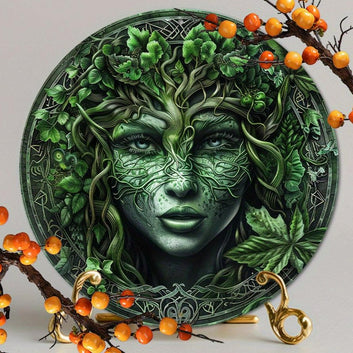 Mother Earth Gaia Goddess Pagan Metal Sign Wicca Home Decor-MoonChildWorld