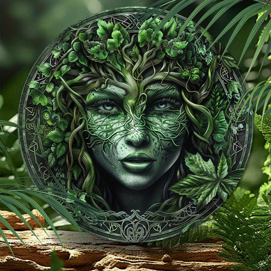 Mother Earth Gaia Goddess Pagan Metal Sign Wicca Home Decor-MoonChildWorld