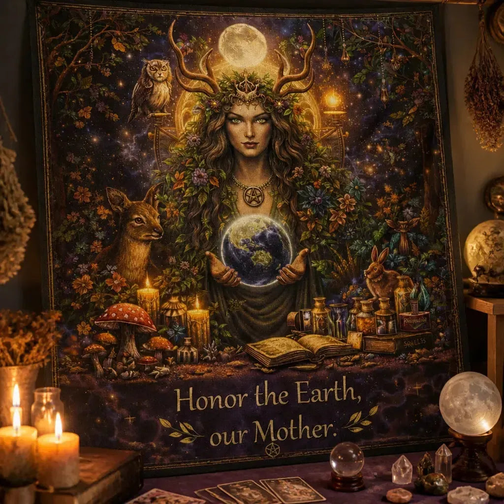 Mother Earth Pagan Goddess Tapestry Mystical Wicca Wall Hanging_mockup_3.webp