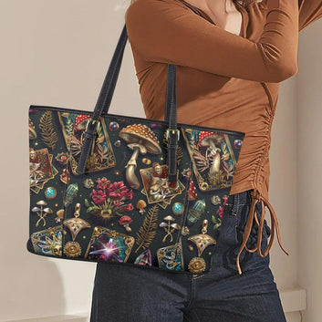 Mushroom Tarot Cards Witchy Tote Bag-MoonChildWorld