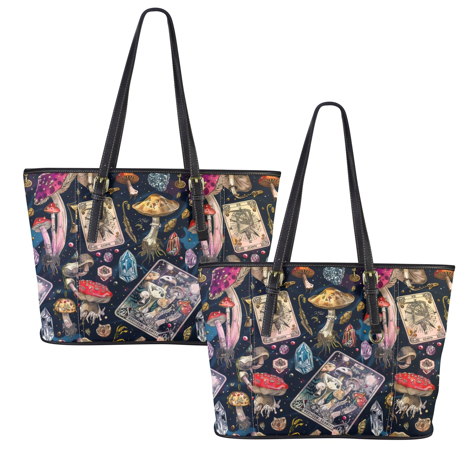 Mushroom Tarot Cards Witchy Tote Bag-MoonChildWorld