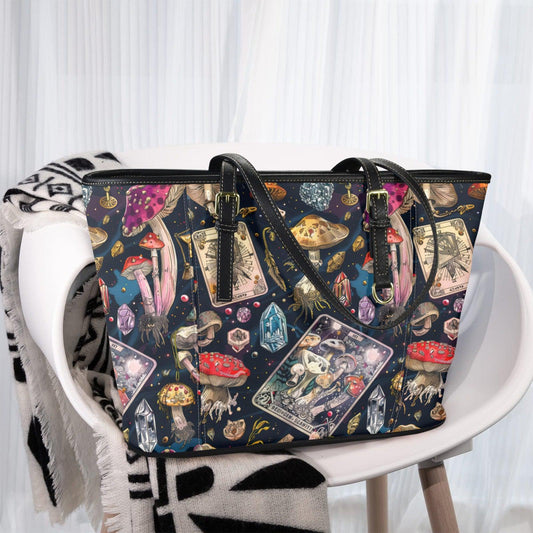 Mushroom Tarot Cards Witchy Tote Bag-MoonChildWorld