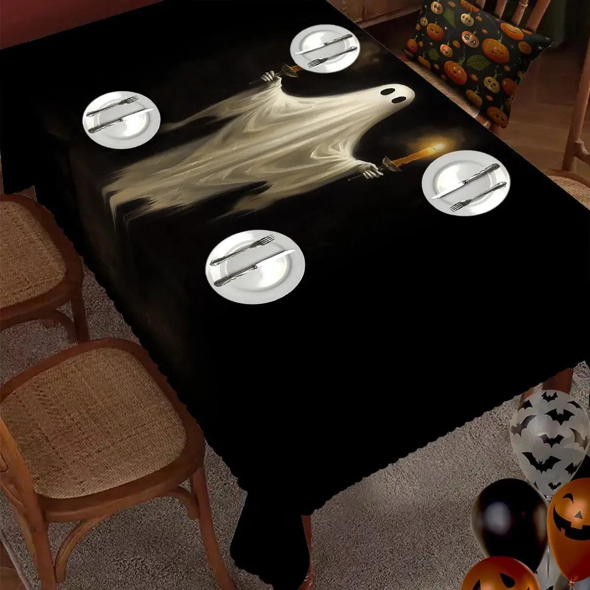 Mysterious Ghost Halloween Tablecloth - Gothic Witchy Tablecloth Spooky Table Decoration-MoonChildWorld