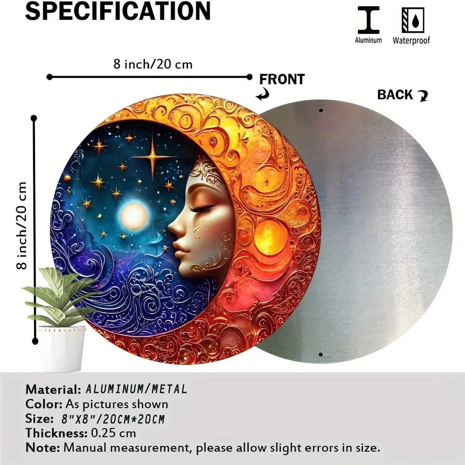 Mysterious Sun And Moon Metal Sign-MoonChildWorld