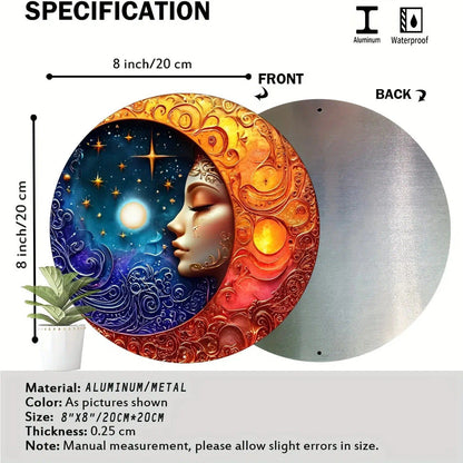 Mysterious Sun And Moon Metal Sign-MoonChildWorld