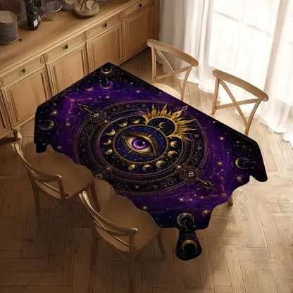 Mystic evil eye table cover – rectangular altar cloth display